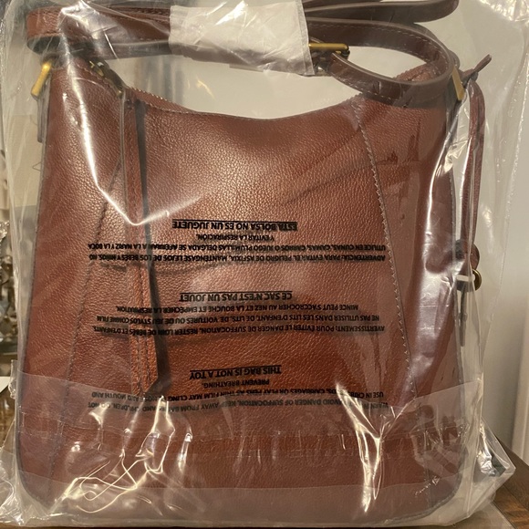 COPY - COPY - FOSSIL Brand New with Tags Genuine Leather Crossbody Brown Bag - Picture 6 of 6